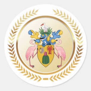 Turks & Caicos Coat Of Arms Classic Round Sticker