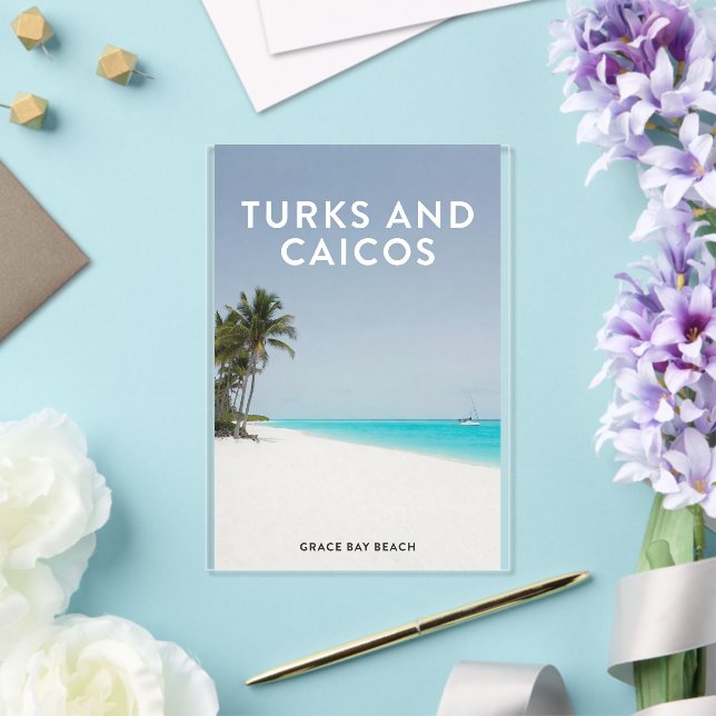 Turks Caicos Grace Bay Dream Acrylic Invitations (Insitu (Wedding))