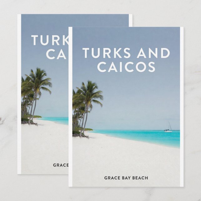 Turks Caicos Grace Bay Dream Invitation (Front/Back)
