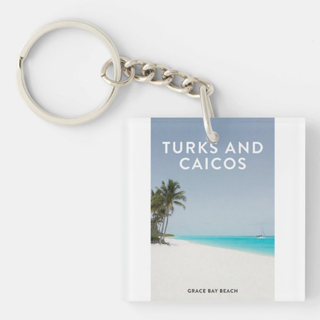 Turks Caicos Grace Bay Dream Key Ring (Front)