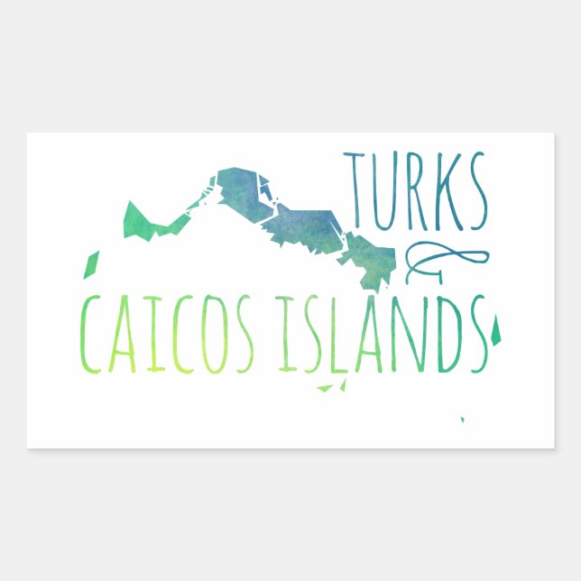 Turks & Caicos Rectangular Sticker (Front)