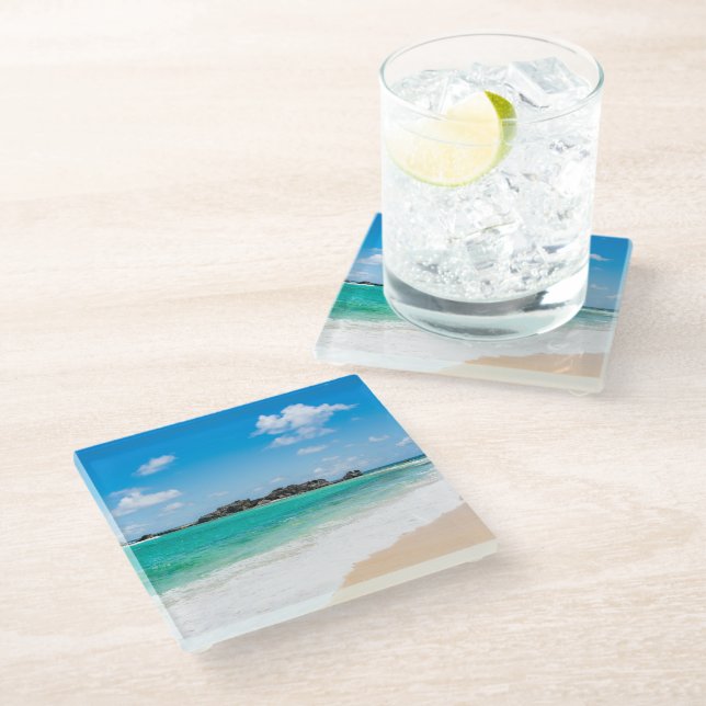 Turks & Caicos Tropical Beach Coaster (Angled)