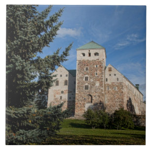 Turku, Finland, ancient Turun Linna Castle, a Ceramic Tile