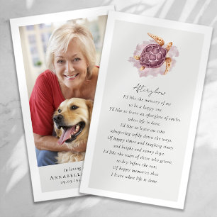 Turle Photo Funeral Favour Memorial Card