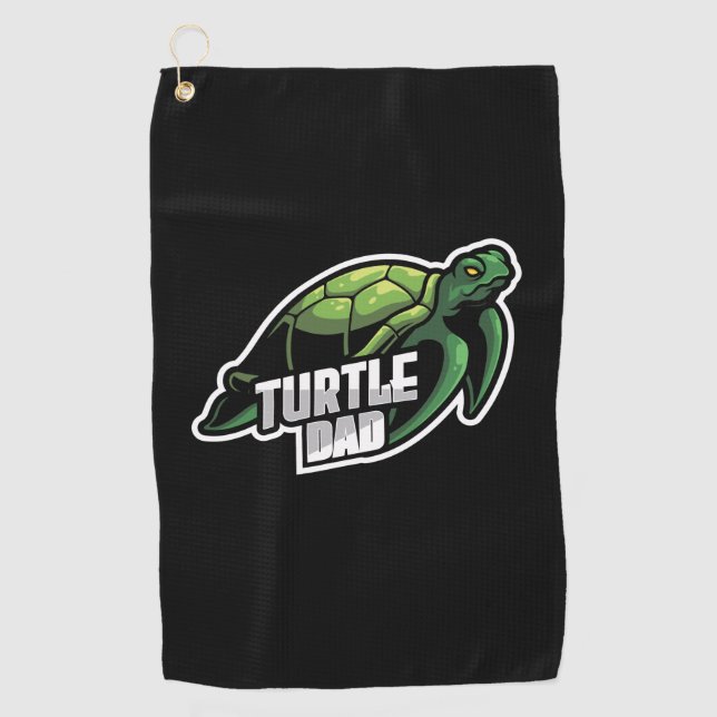 Turlte Lover | Turtle Dad Golf Towel (Front)