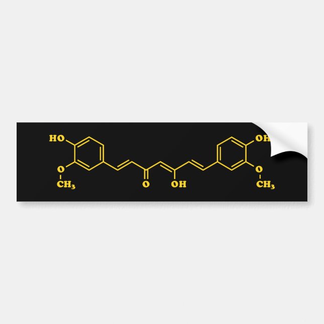 Turmeric Curcumin Molecular Chemical Formula Bumper Sticker (Front)