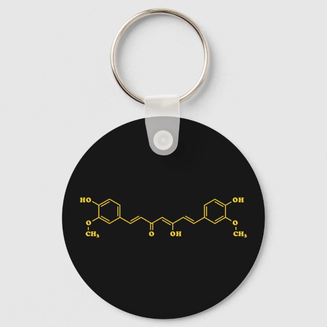 Turmeric Curcumin Molecular Chemical Formula Key Ring (Front)