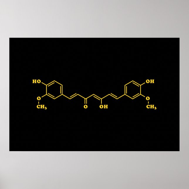 Turmeric Curcumin Molecular Chemical Formula Poster (Front)