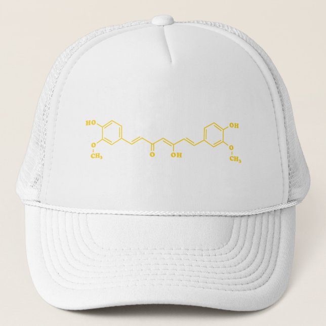 Turmeric Curcumin Molecular Chemical Formula Trucker Hat (Front)