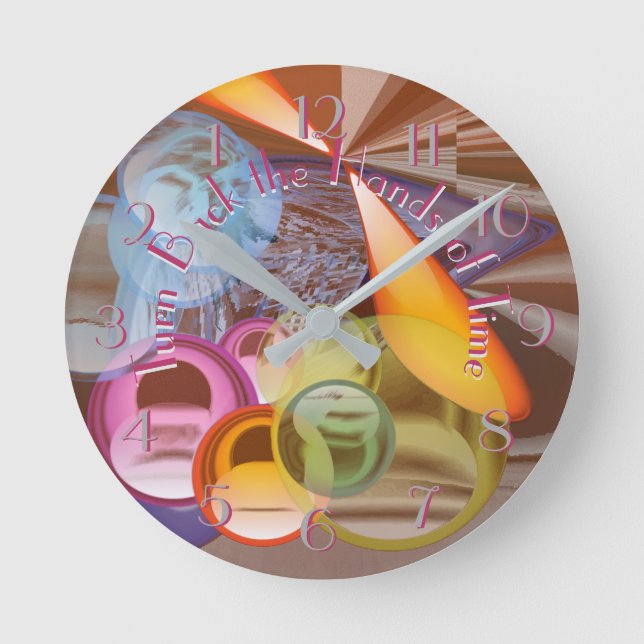 Turn Back Hands of Time Something Else Backward Round Clock (Front)