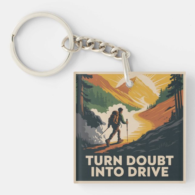Turn Doubt Into Drive Key Ring (Front)