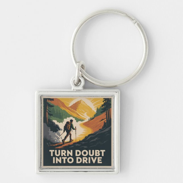 Turn Doubt Into Drive Key Ring (Front)