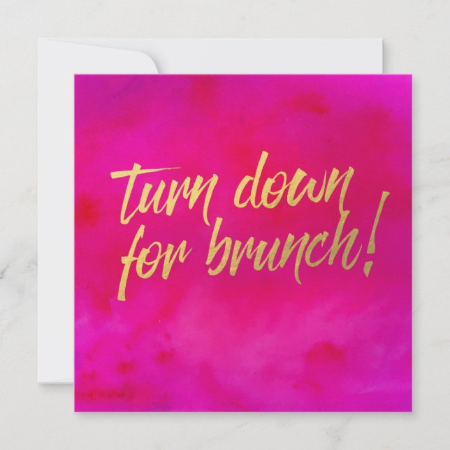 Turn Down for Brunch Invitation Pearl Shimmer (Front)