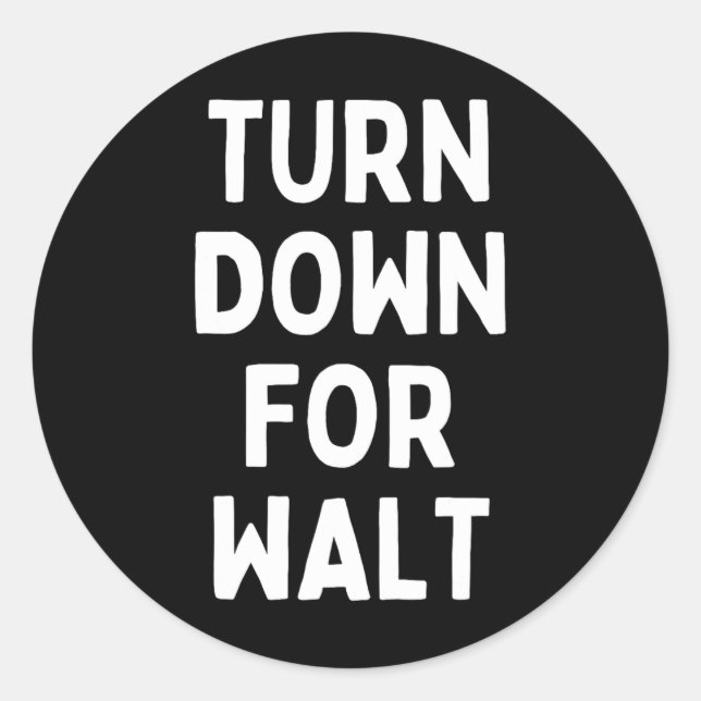 Turn Down For Walt Funny Family Vacation Trip  Classic Round Sticker (Front)