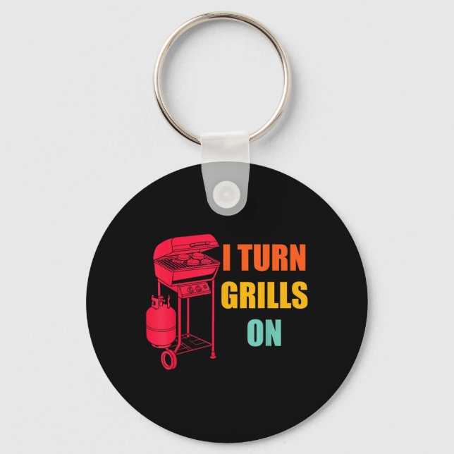 Turn Grills On Bbq Grilling Master Barbecue Key Ring (Front)