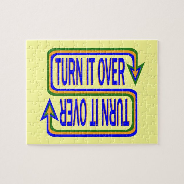 Turn It Over Inspirational Saying Quote Jigsaw Puzzle (Horizontal)
