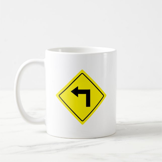 Turn Left at the Arrow Road Sign | Classic Mug (Left)