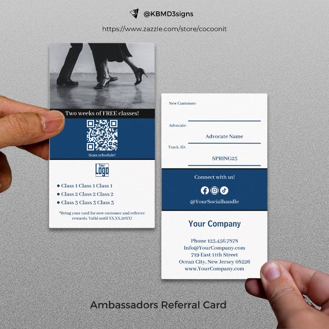 Turn Loyal Customers into Ambassadors Blue & White Referral Card (Turn Loyal Customers into Ambassadors Blue & White Referral Card)