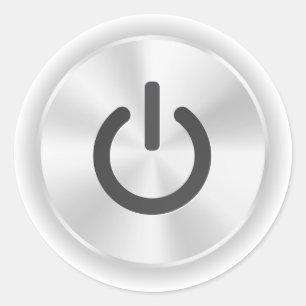Turn Me On Grey Funny Button Classic Round Sticker