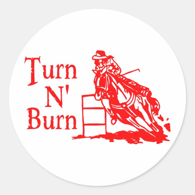 TURN N BURN CLASSIC ROUND STICKER (Front)