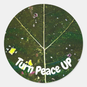Turn Peace UP Classic Round Sticker