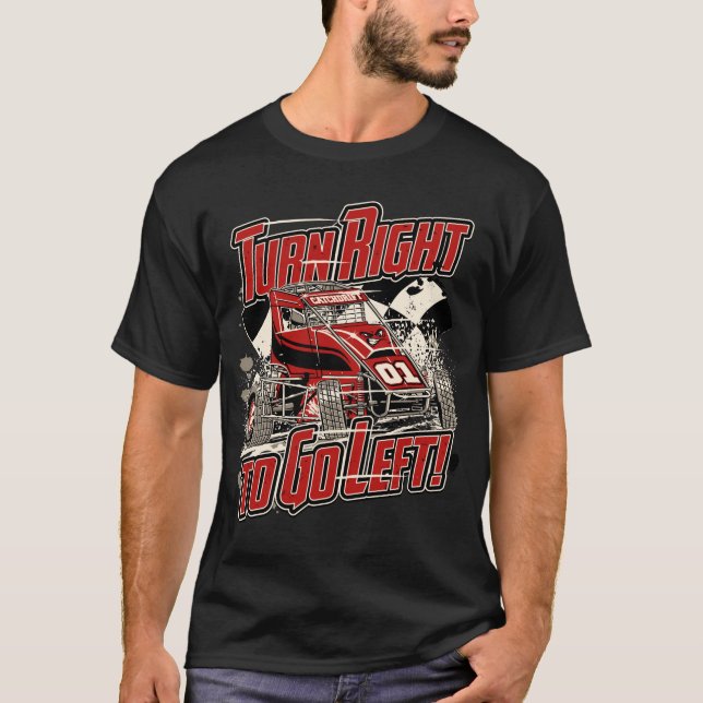 Turn Right to Go Left! - Red - Wingless Racer T-Shirt (Front)