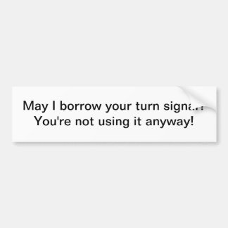 Turn signal bumper sticker