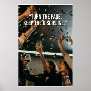 Turn the Page Keep the Discipline Motivation Poste Poster