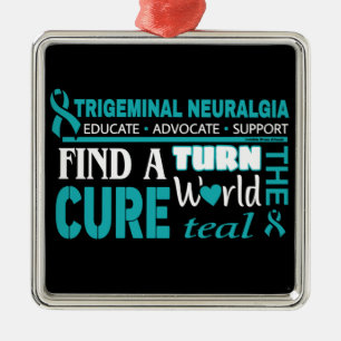 Turn the World Teal...TN Metal Ornament