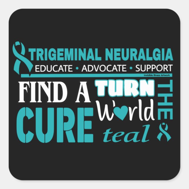 Turn the World Teal...TN Square Sticker (Front)