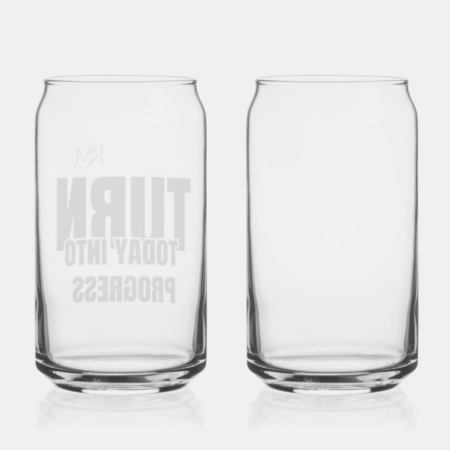 Turn Today Into Progress Motivational Design Can Glass (Front)