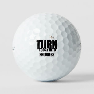 Turn Today Into Progress Motivational Design Golf Balls