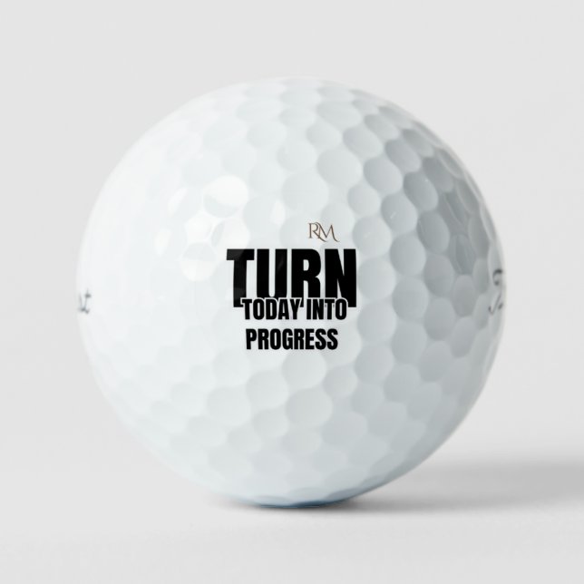 Turn Today Into Progress Motivational Design Golf Balls (Front)
