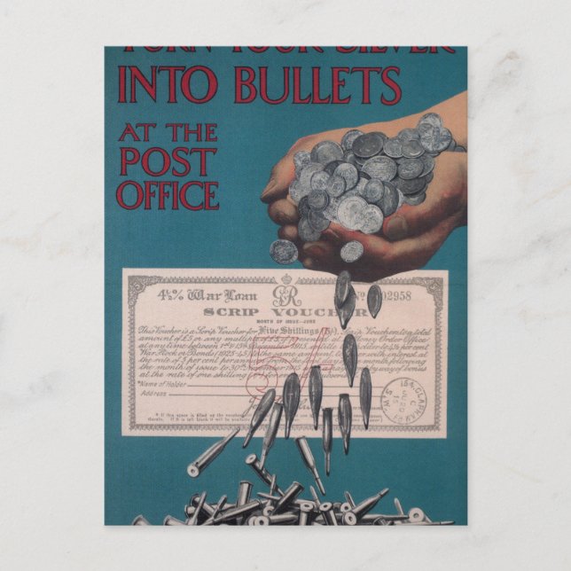 Turn your silver into bullets at_Propaganda Poster Postcard (Front)