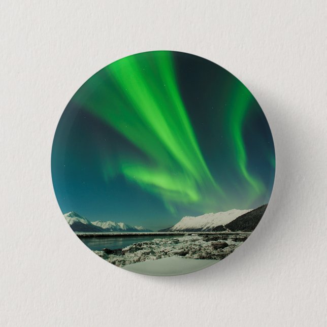 Turnagain Arm Aurora 6 Cm Round Badge (Front)
