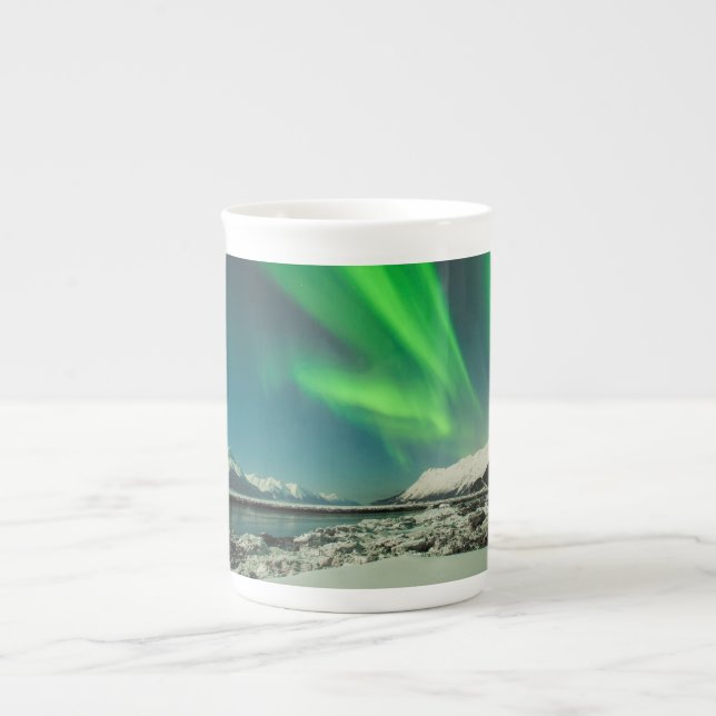 Turnagain Arm Aurora Bone China Mug (Front)