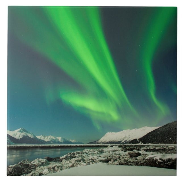 Turnagain Arm Aurora Ceramic Tile (Front)