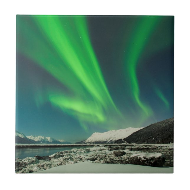 Turnagain Arm Aurora Ceramic Tile (Front)
