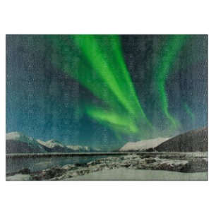 Turnagain Arm Aurora Cutting Board