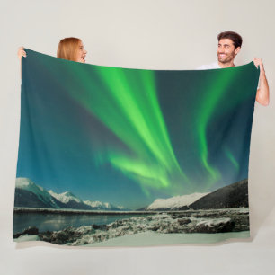 Turnagain Arm Aurora Fleece Blanket