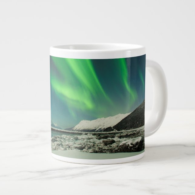 Turnagain Arm Aurora Large Coffee Mug (Front Right)