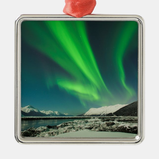 Turnagain Arm Aurora Metal Ornament (Front)