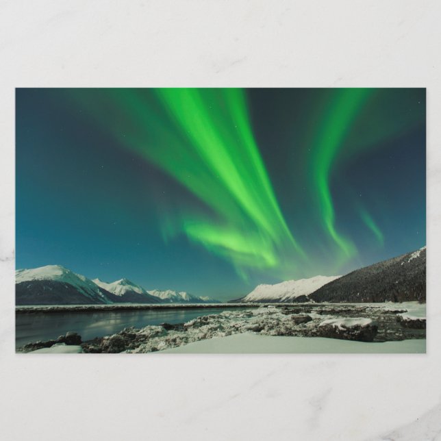 Turnagain Arm Aurora Stationery (Front)