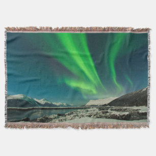 Turnagain Arm Aurora Throw Blanket