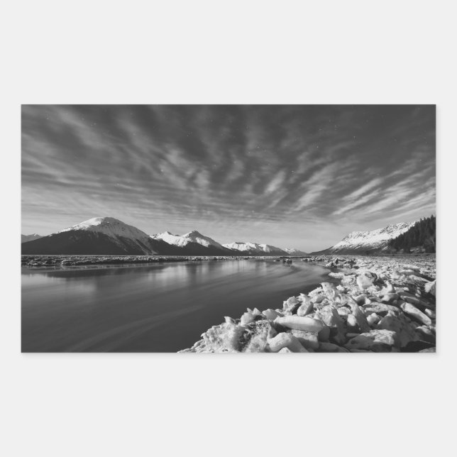 Turnagain Arm Moonlight Rectangular Sticker (Front)