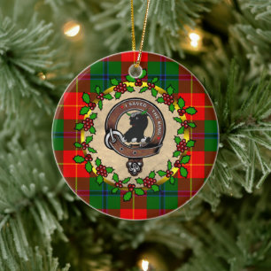 Turnbull Clan Badge&Tartan Personalised Christmas Ceramic Ornament