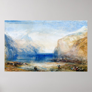 Turner - Fluelen Morning, Looking Towards Lake Poster