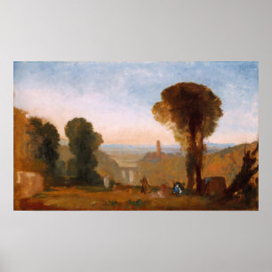 Turner - Italian Landscape With Bridge and Tower Poster