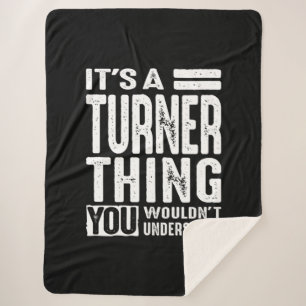 Turner Personalised Name Birthday Sherpa Blanket