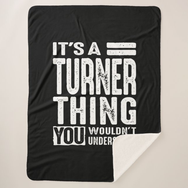 Turner Personalised Name Birthday Sherpa Blanket (Front)